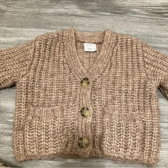 Zara baby Holiday Knitted Cardigans Grandpa Core boho Bundle Of 2 12-18M 2-3y - Picture 4 of 11
